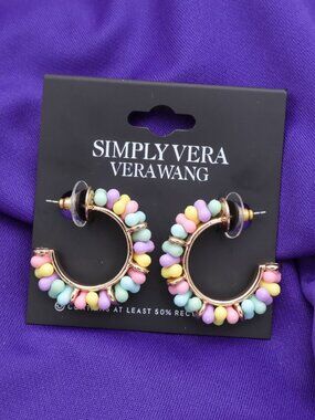 Simply Vera Vera Wang Beaded Hoop Earrings